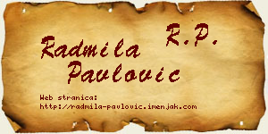 Radmila Pavlović vizit kartica